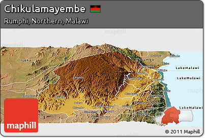 Physical Panoramic Map of Chikulamayembe, satellite outside