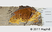 Physical Panoramic Map of Chikulamayembe, semi-desaturated
