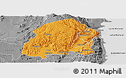 Political Panoramic Map of Chikulamayembe, desaturated