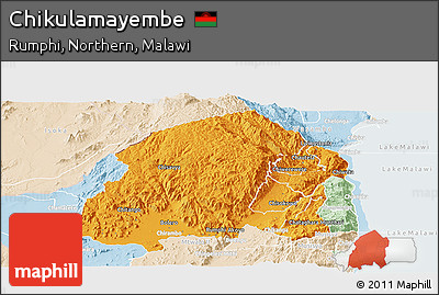 Political Panoramic Map of Chikulamayembe, lighten