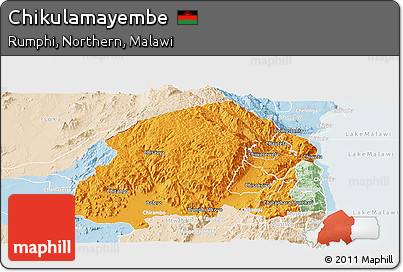 Political Panoramic Map of Chikulamayembe, lighten