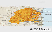 Political Panoramic Map of Chikulamayembe, shaded relief outside