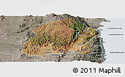 Satellite Panoramic Map of Chikulamayembe, semi-desaturated