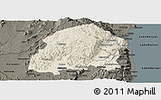Shaded Relief Panoramic Map of Chikulamayembe, darken