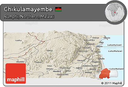 Shaded Relief Panoramic Map of Chikulamayembe