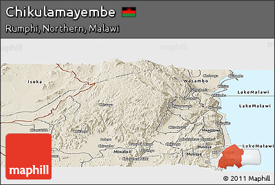 Shaded Relief Panoramic Map of Chikulamayembe