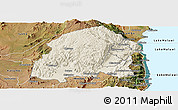 Shaded Relief Panoramic Map of Chikulamayembe, satellite outside