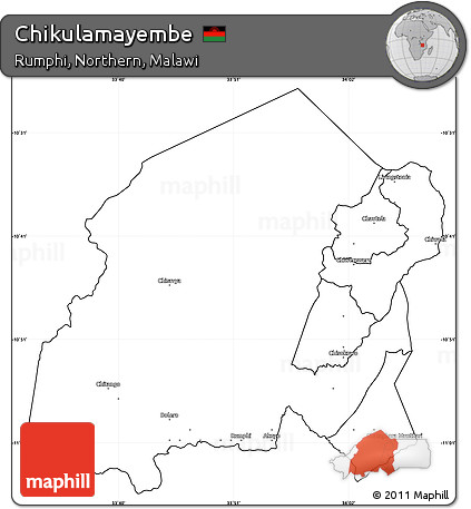 Blank Simple Map of Chikulamayembe, cropped outside