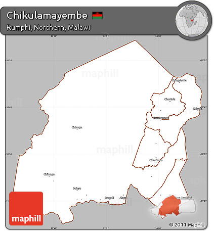 Gray Simple Map of Chikulamayembe, cropped outside