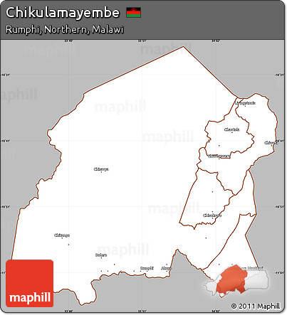 Gray Simple Map of Chikulamayembe, cropped outside