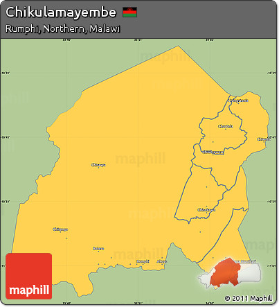 Savanna Style Simple Map of Chikulamayembe, single color outside