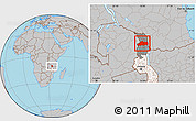 Gray Location Map of Rumphi, highlighted country, highlighted parent region
