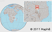 Gray Location Map of Rumphi, highlighted parent region, within the entire country