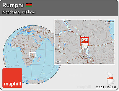 Gray Location Map of Rumphi, highlighted parent region
