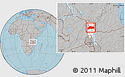 Gray Location Map of Rumphi, highlighted parent region, hill shading
