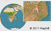 Satellite Location Map of Rumphi, highlighted parent region, within the entire country