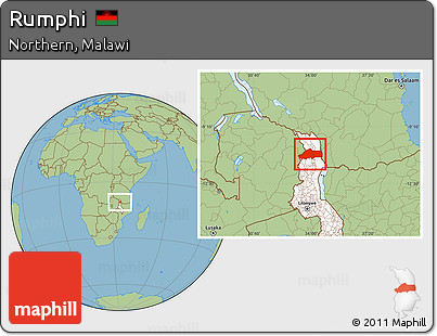 Savanna Style Location Map of Rumphi, highlighted country