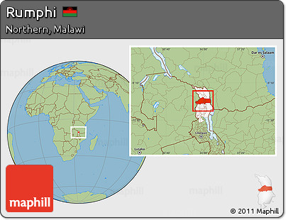 Savanna Style Location Map of Rumphi, highlighted parent region