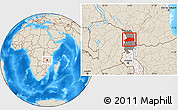 Shaded Relief Location Map of Rumphi, highlighted country, highlighted parent region