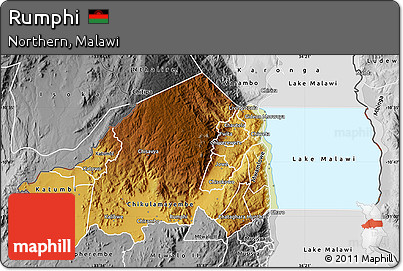 Physical Map of Rumphi, desaturated