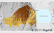 Physical Map of Rumphi, lighten, desaturated