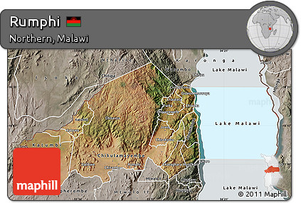 Satellite Map of Rumphi, semi-desaturated