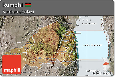 Satellite Map of Rumphi, semi-desaturated