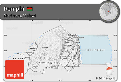 Silver Style Map of Rumphi, single color outside