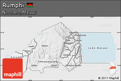 Silver Style Map of Rumphi, single color outside