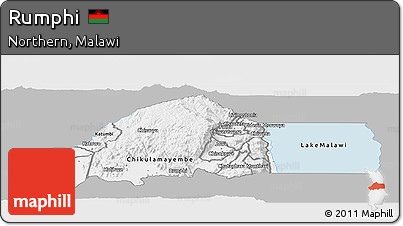 Gray Panoramic Map of Rumphi, single color outside