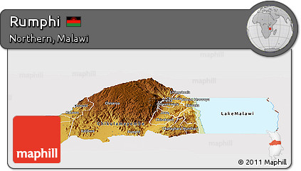 Physical Panoramic Map of Rumphi, cropped outside