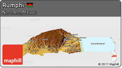 Physical Panoramic Map of Rumphi, cropped outside