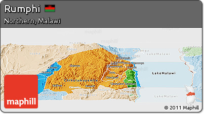Political Panoramic Map of Rumphi, lighten