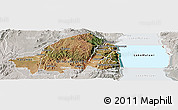 Satellite Panoramic Map of Rumphi, lighten, semi-desaturated