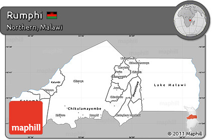 Gray Simple Map of Rumphi, single color outside