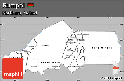 Gray Simple Map of Rumphi, single color outside
