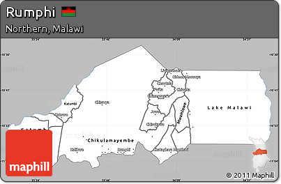 Gray Simple Map of Rumphi, single color outside