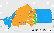 Political Simple Map of Rumphi, single color outside