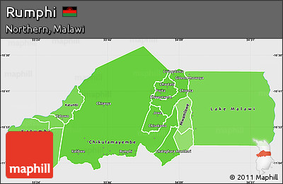 Political Shades Simple Map of Rumphi, single color outside