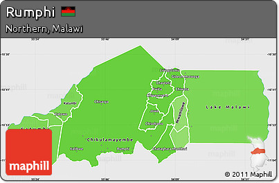 Political Shades Simple Map of Rumphi, single color outside