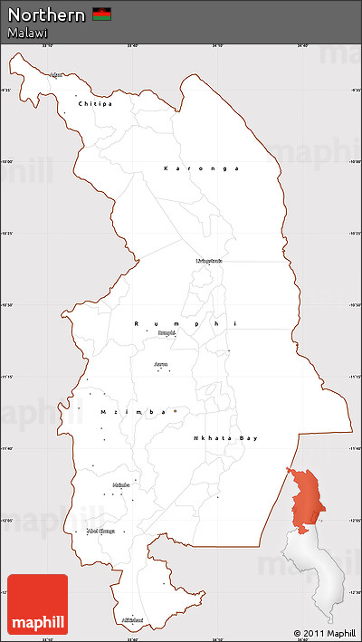 Classic Style Simple Map of Northern, cropped outside