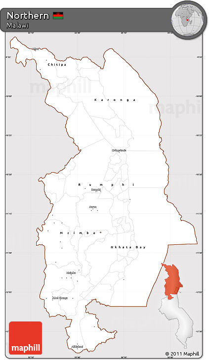 Classic Style Simple Map of Northern, cropped outside