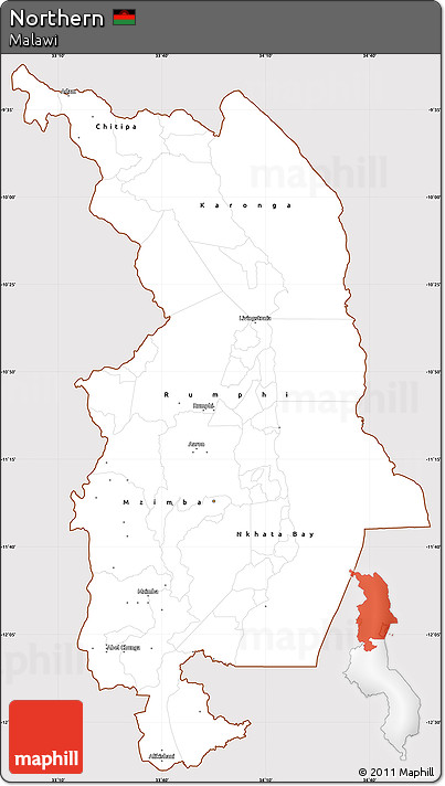 Classic Style Simple Map of Northern, cropped outside