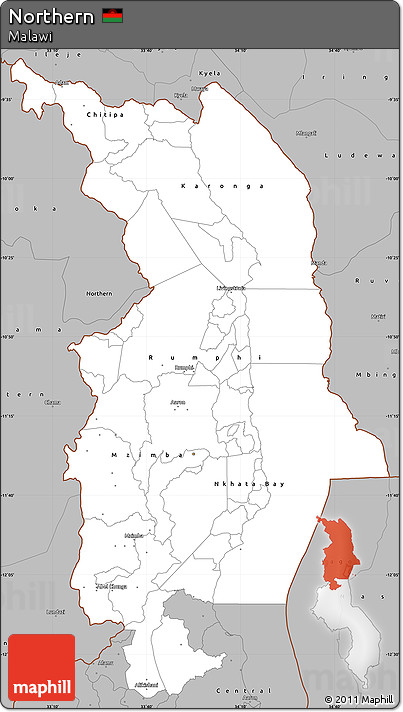Gray Simple Map of Northern