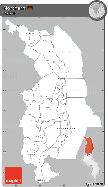 Gray Simple Map of Northern, single color outside