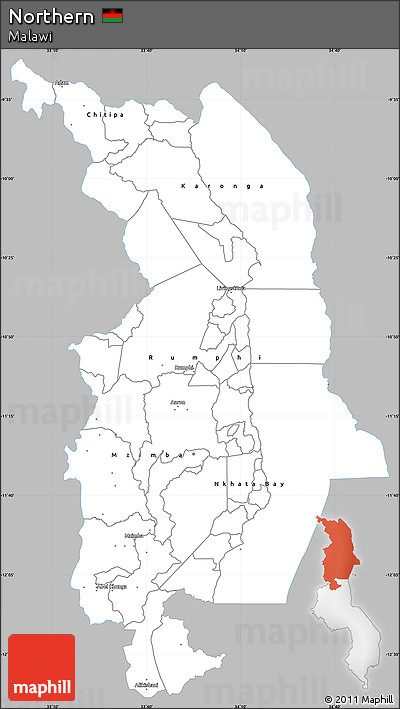 Gray Simple Map of Northern, single color outside