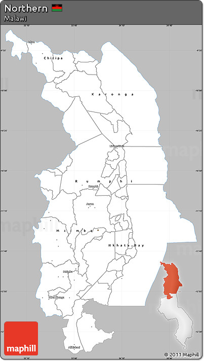 Gray Simple Map of Northern, single color outside