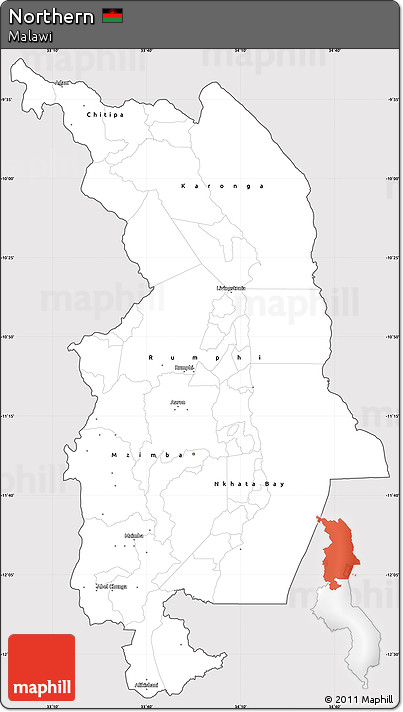 Silver Style Simple Map of Northern, cropped outside