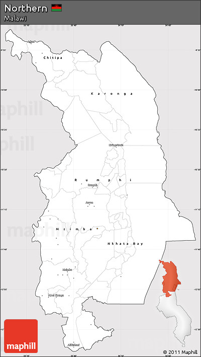 Silver Style Simple Map of Northern, cropped outside