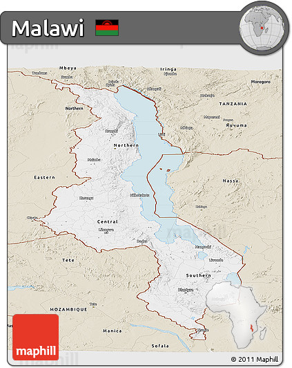 Classic Style Panoramic Map of Malawi